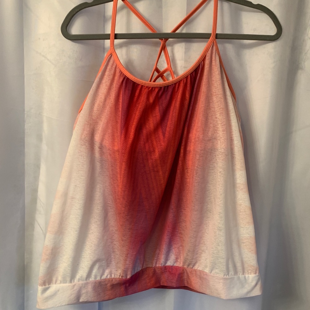 Prana Pink and White Tank Top